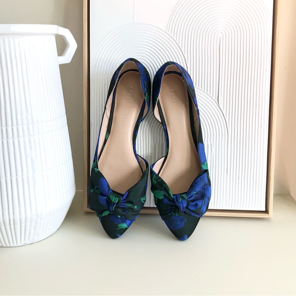 Kelly and Katie Floral Flats with bow detail - Picture 14 of 16